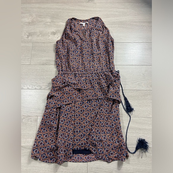 Derek Lam 10 Crosby Multi Printed Silk V-Neck Dress - Picture 4 of 12